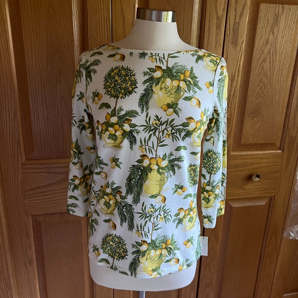 TALBOTS - Bateau Neck Tee -- Lemon Tree -- NEW with Tag - Picture 2 of 11